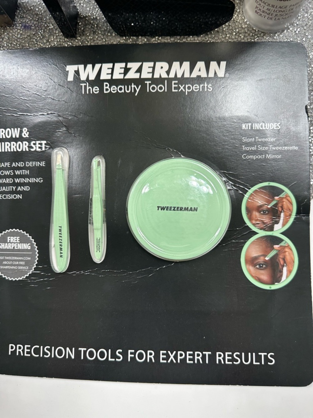 Precision Brow Tweezer & Mirror Set 3 piece